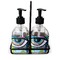 Abstract Eye Painting Glass Soap & Lotion Bottles