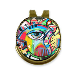 Abstract Eye Painting Golf Ball Marker - Hat Clip - Gold
