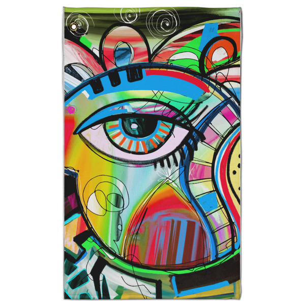 Custom Abstract Eye Painting Golf Towel - Poly-Cotton Blend