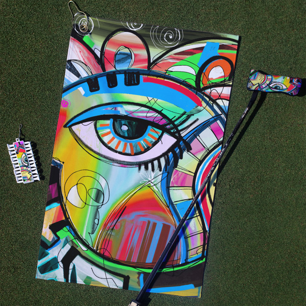 Custom Abstract Eye Painting Golf Towel Gift Set