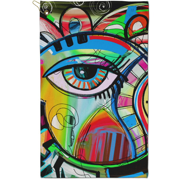 Custom Abstract Eye Painting Golf Towel - Poly-Cotton Blend - Small