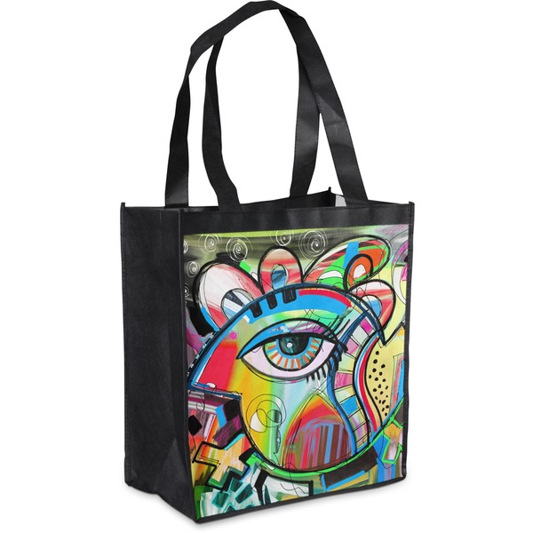 Custom Abstract Eye Painting Grocery Bag