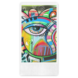 Abstract Eye Painting Guest Napkins - Full Color - Embossed Edge