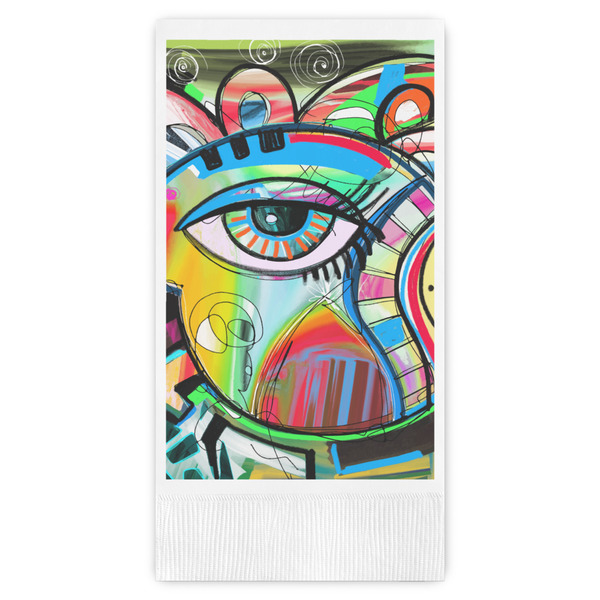 Custom Abstract Eye Painting Guest Napkins - Full Color - Embossed Edge
