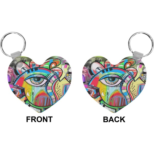 Abstract Eye Painting Heart Keychain (Front + Back)