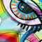Abstract Eye Painting Hooded Baby Towel- Detail Close Up