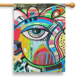 Abstract Eye Painting 28" House Flag - Double Sided