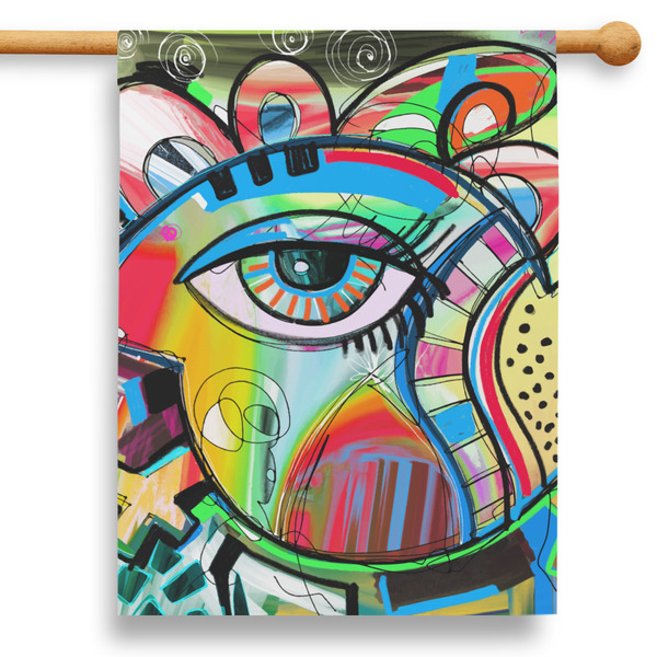 Custom Abstract Eye Painting 28" House Flag - Double Sided