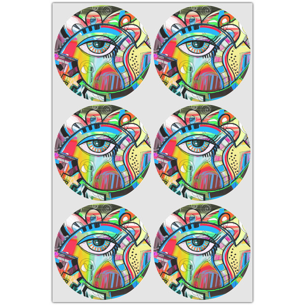 Abstract Eye Painting Icing Circle - Large - Set of 6