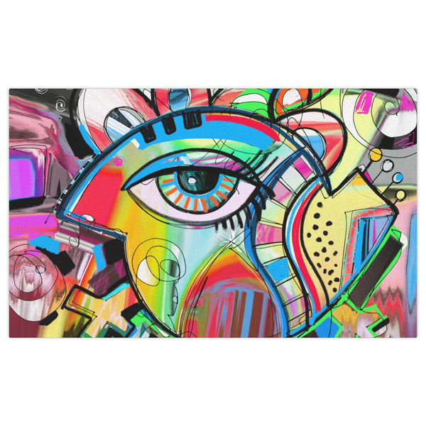 Abstract Eye Painting Indoor / Outdoor Rug - 3'x5' - Front Flat