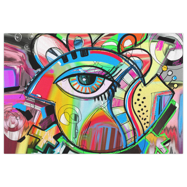 Abstract Eye Painting Indoor / Outdoor Rug - 4'x6' - Front Flat