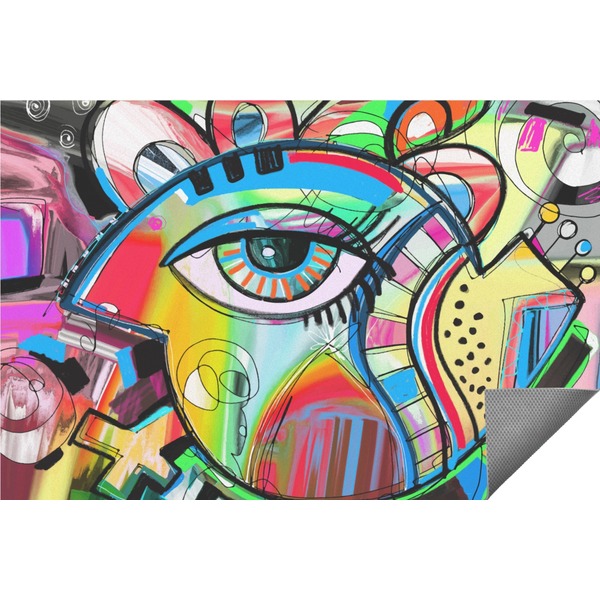 Custom Abstract Eye Painting Indoor / Outdoor Rug - 8'x10'