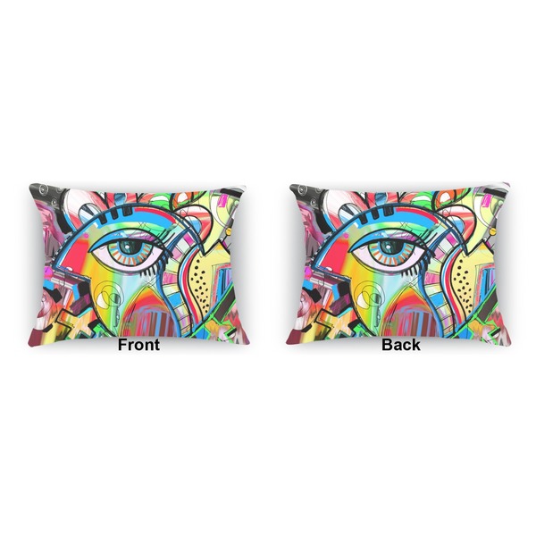 Abstract Eye Painting Indoor Rectangular Burlap Pillow (Front and Back)
