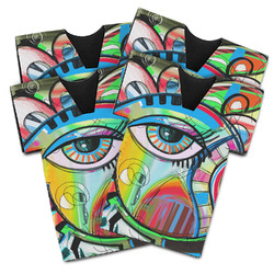 Abstract Eye Painting Jersey Bottle Cooler - Set of 4