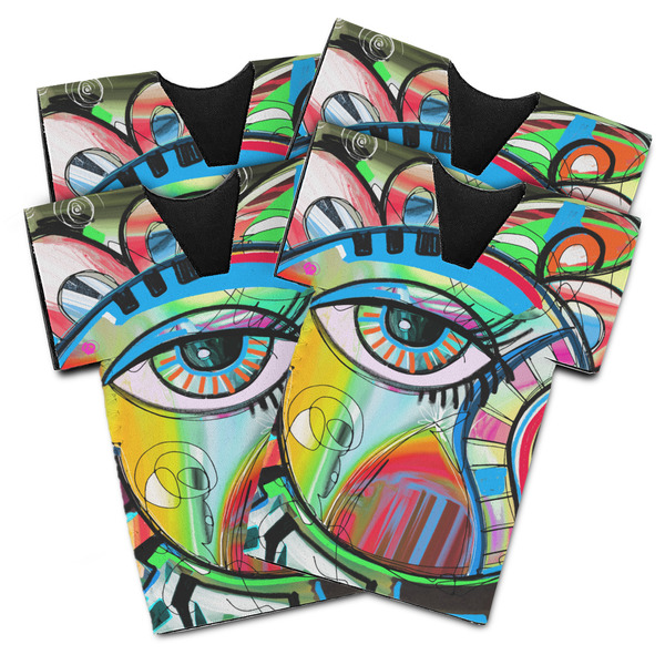 Custom Abstract Eye Painting Jersey Bottle Cooler - Set of 4
