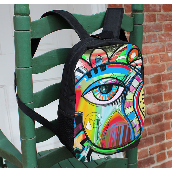 Abstract Eye Painting Kids Backpack - In Context