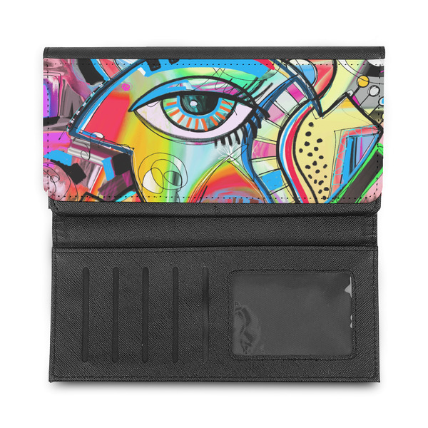 Abstract Eye Painting Ladies Wallet - Half Way Open
