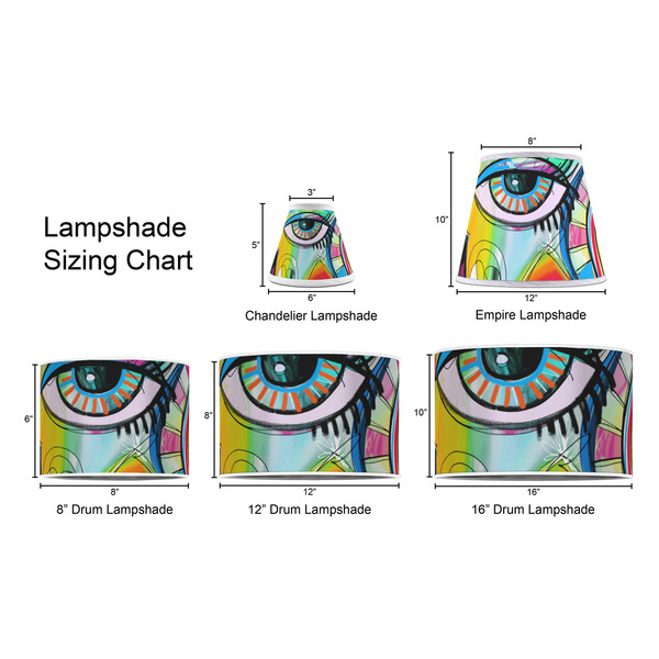 Abstract Eye Painting Lampshade Sizing Chart