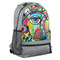 Abstract Eye Painting Large Backpack - Gray - Angled View
