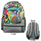 Abstract Eye Painting Large Backpack - Gray - Front & Back View