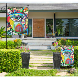 Abstract Eye Painting Large Garden Flag - Double Sided