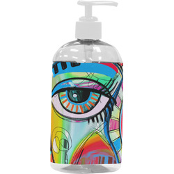 Abstract Eye Painting Plastic Soap / Lotion Dispenser (16 oz - Large - White)