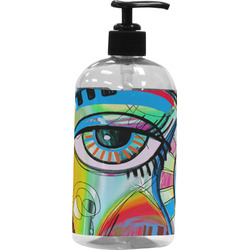 Abstract Eye Painting Plastic Soap / Lotion Dispenser (16 oz - Large - Black)