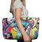 Abstract Eye Painting Large Rope Tote Bag - In Context View