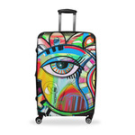 Abstract Eye Painting Suitcase - 28" Large - Checked