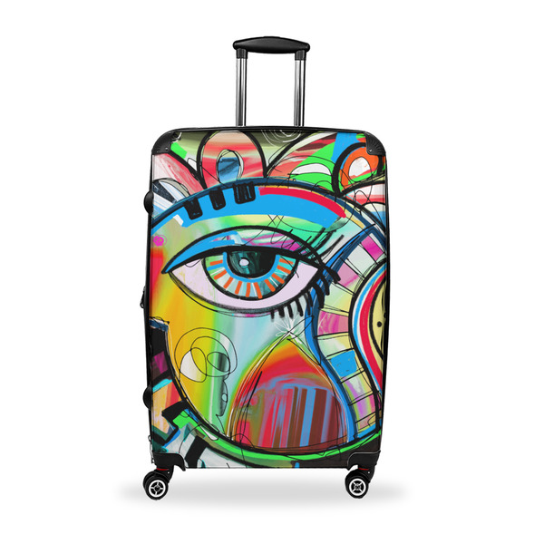 Custom Abstract Eye Painting Suitcase - 28" Large - Checked