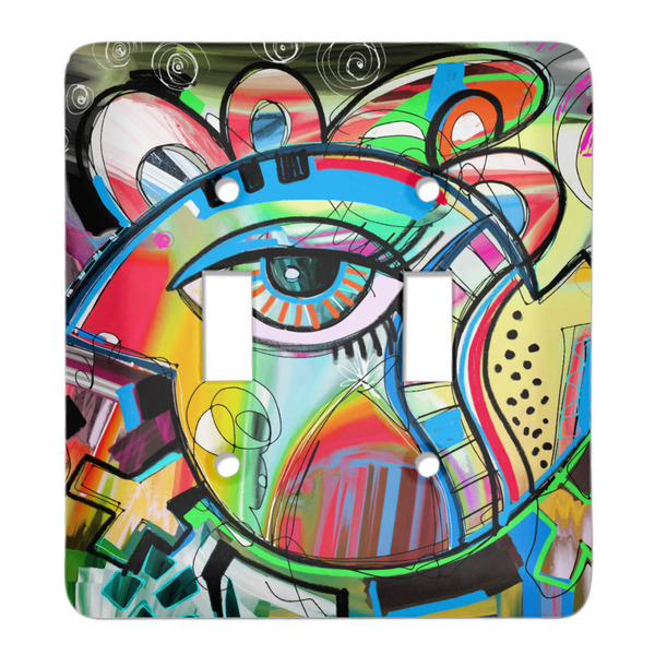 Custom Abstract Eye Painting Light Switch Cover (2 Toggle Plate)