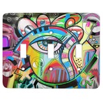 Abstract Eye Painting Light Switch Cover (3 Toggle Plate)