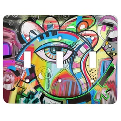 Abstract Eye Painting Light Switch Cover (3 Toggle Plate)
