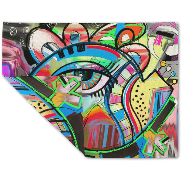 Custom Abstract Eye Painting Double-Sided Linen Placemat - Single