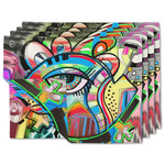 Abstract Eye Painting Linen Placemat