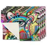 Abstract Eye Painting Single-Sided Linen Placemat - Set of 4