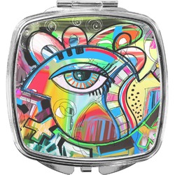 Abstract Eye Painting Compact Makeup Mirror