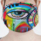 Abstract Eye Painting Mask - Pleated (new) Front View on Girl