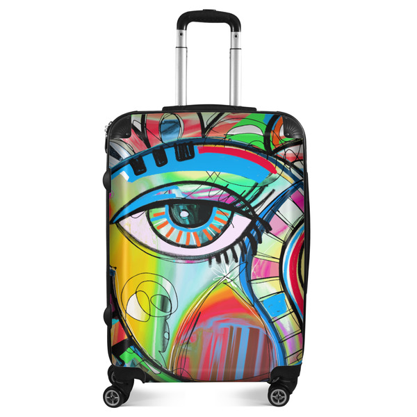Custom Abstract Eye Painting Suitcase - 24" Medium - Checked