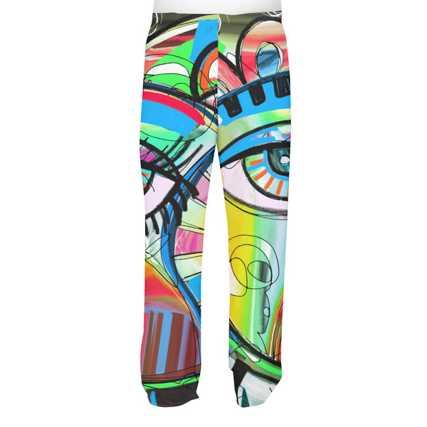 Abstract Eye Painting Men's Pjs Back - on model