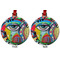 Abstract Eye Painting Metal Ball Ornament - Front and Back