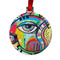 Abstract Eye Painting Metal Ball Ornament - Front