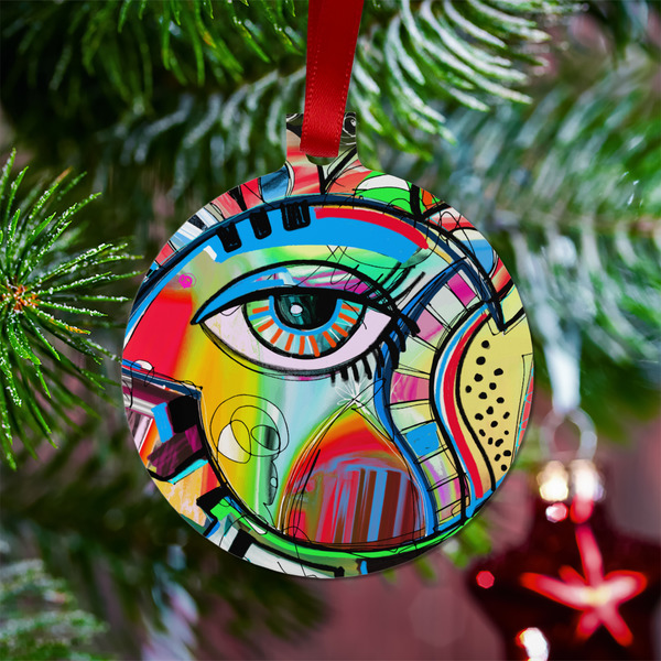 Abstract Eye Painting Metal Ball Ornament - Lifestyle