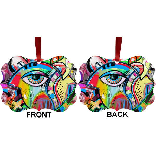 Abstract Eye Painting Metal Benilux Ornament - Front and Back (APPROVAL)