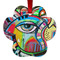 Abstract Eye Painting Metal Paw Ornament - Front