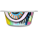 Abstract Eye Painting Stainless Steel Dog Bowl