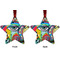 Abstract Eye Painting Metal Star Ornament - Front and Back