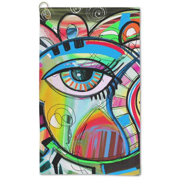 Custom Abstract Eye Painting Microfiber Golf Towel - Large