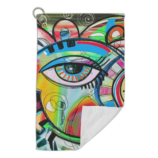 Abstract Eye Painting Microfiber Golf Towels Small - FRONT FOLDED