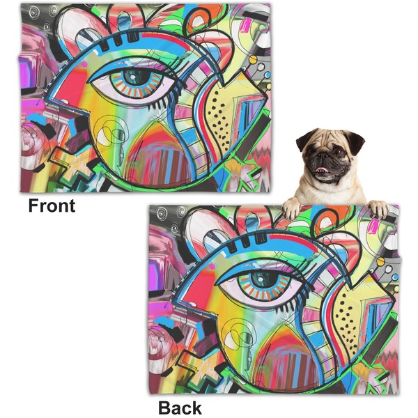 Abstract Eye Painting Microfleece Dog Blanket - Regular - Front & Back